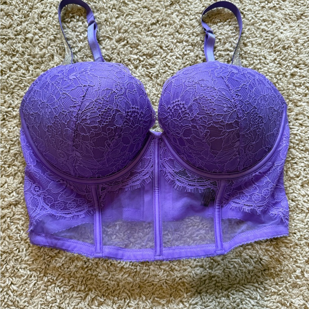Victoria's Secret Lavender Lace Longline Bra